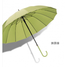 倔强大师16开皮弯柄碰击布雨伞 抹茶绿