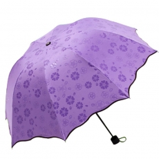 倔强大师遇水开花4节晴雨伞 紫色