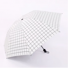 倔强大师格子手动晴雨伞 白色