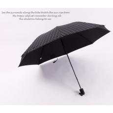 倔强大师格子手动晴雨伞 黑色