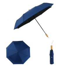 倔强大师九合版木柄自然光手动晴雨伞 藏青色